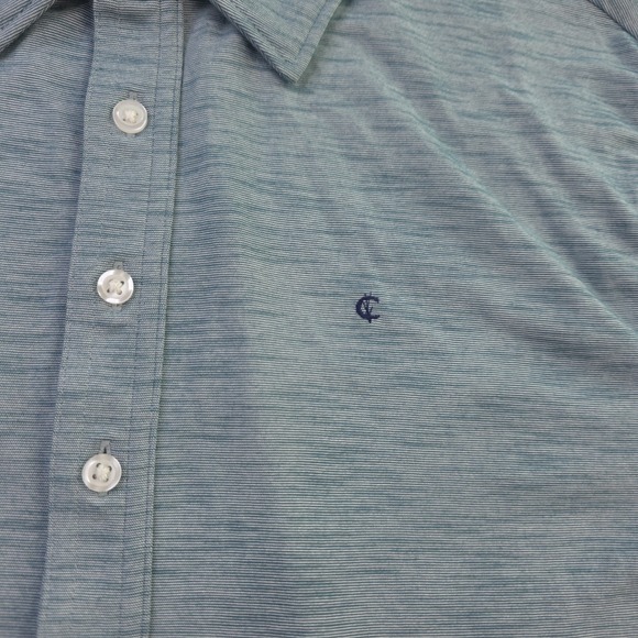 Criquet Polo Medium Green Heathered Long Sleeve Golf Performance Logo - Picture 2 of 8